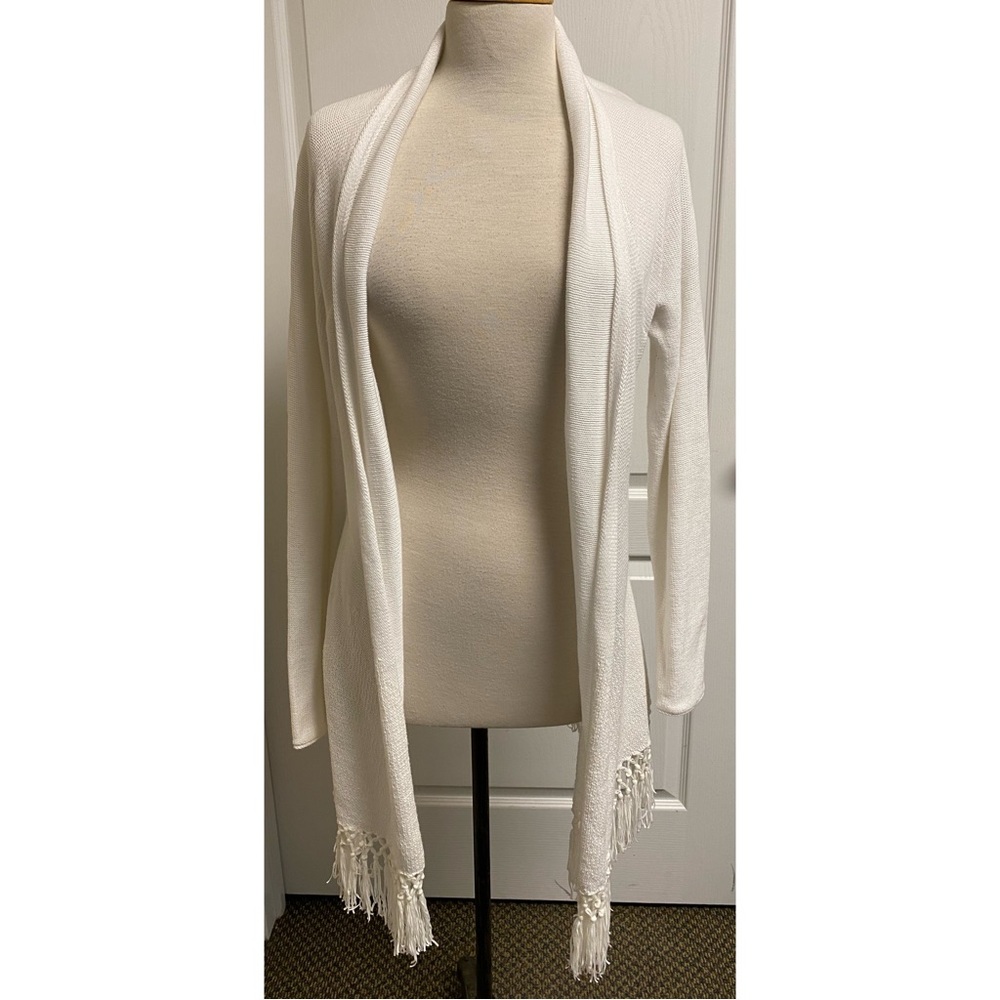 Lilly Pulitzer White Sweater with Fringe